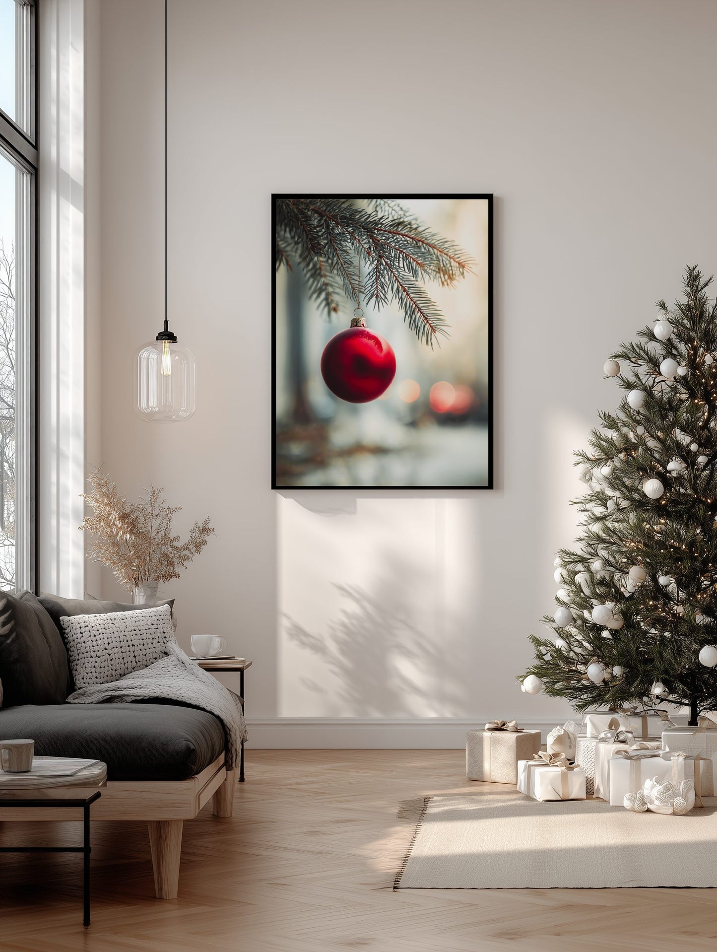 Red Christmas Ornament Poster
