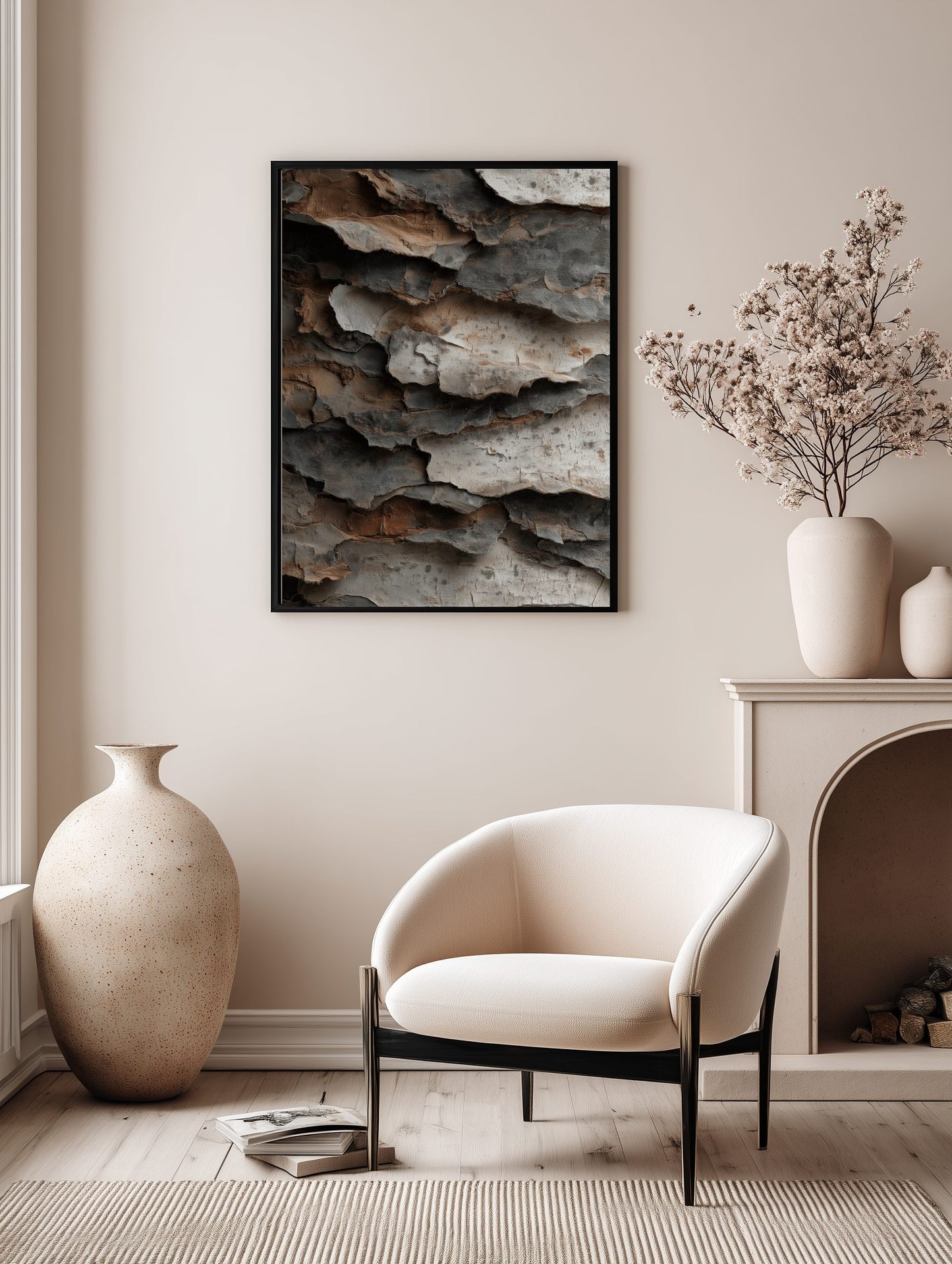 Layered Rustic Bark Poster