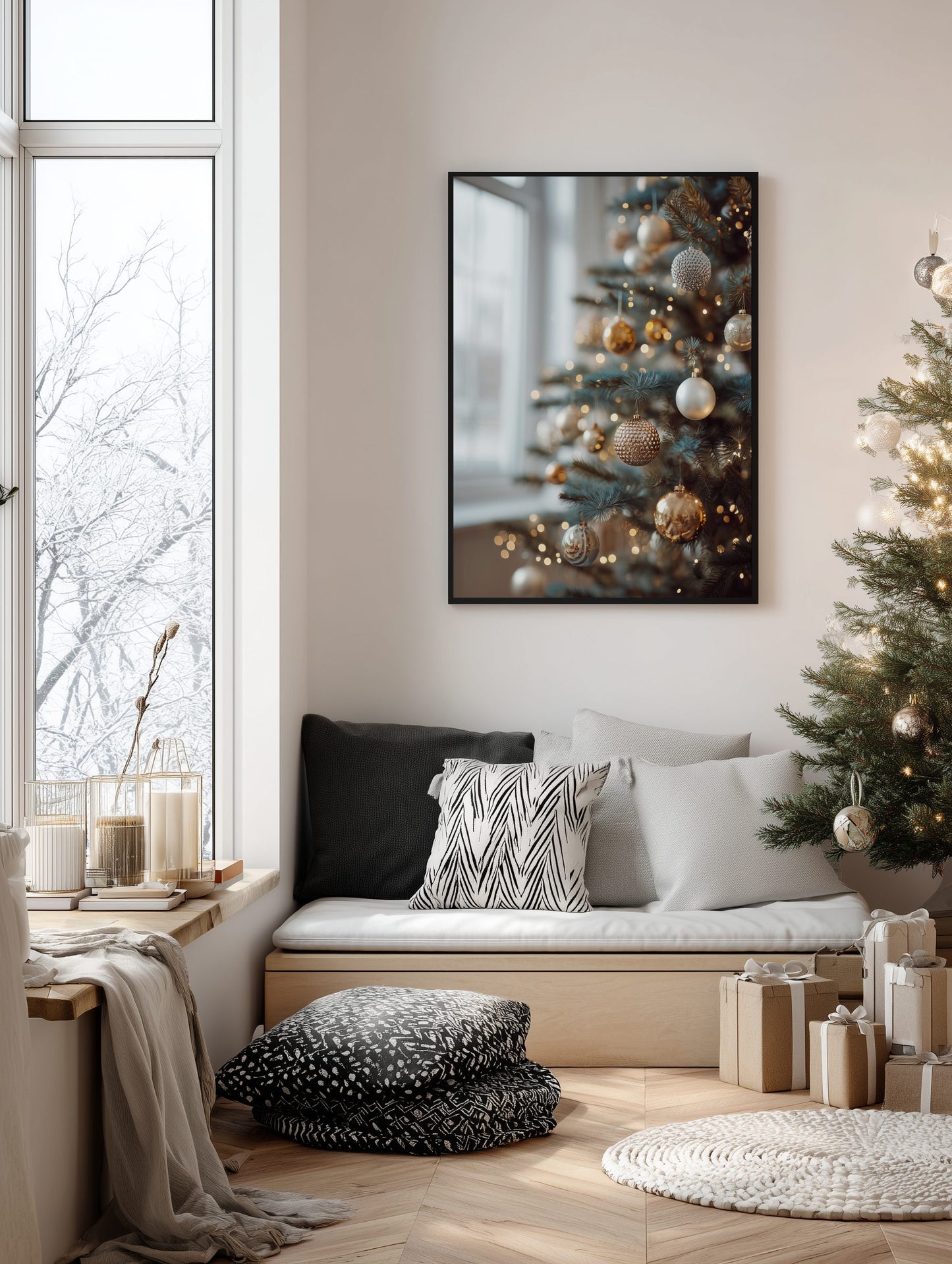 Golden Christmas Tree Poster