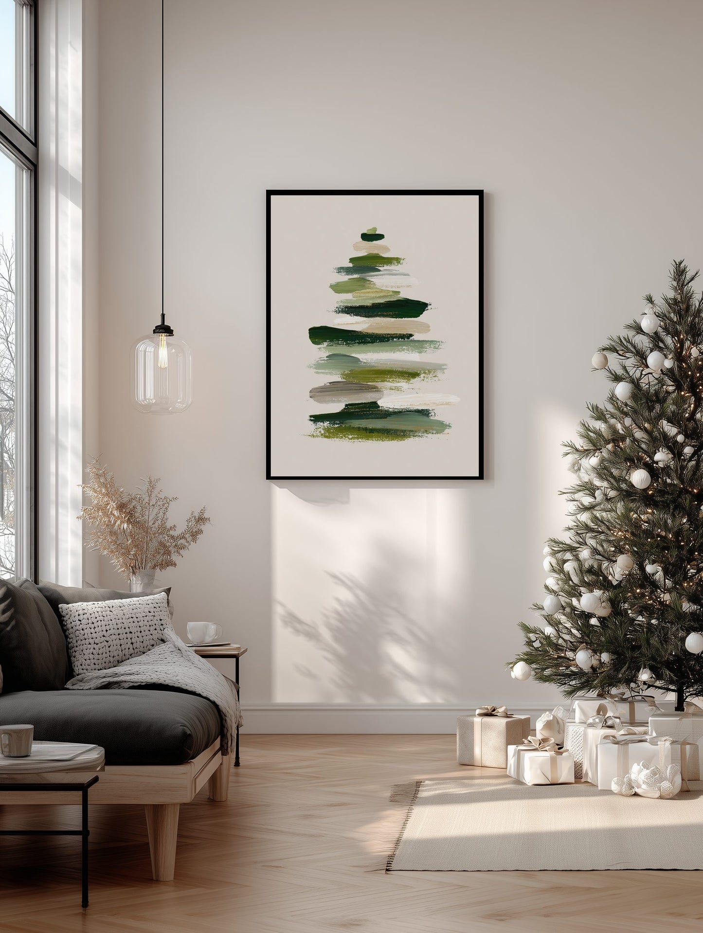 Abstract Brushstroke Christmas Tree Poster