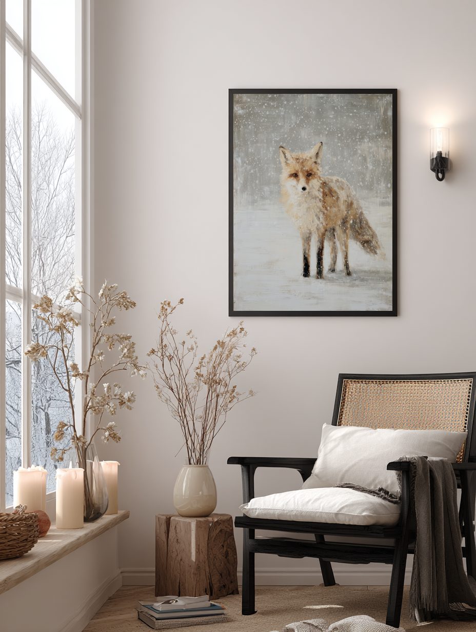 Snow Fox Painting Poster