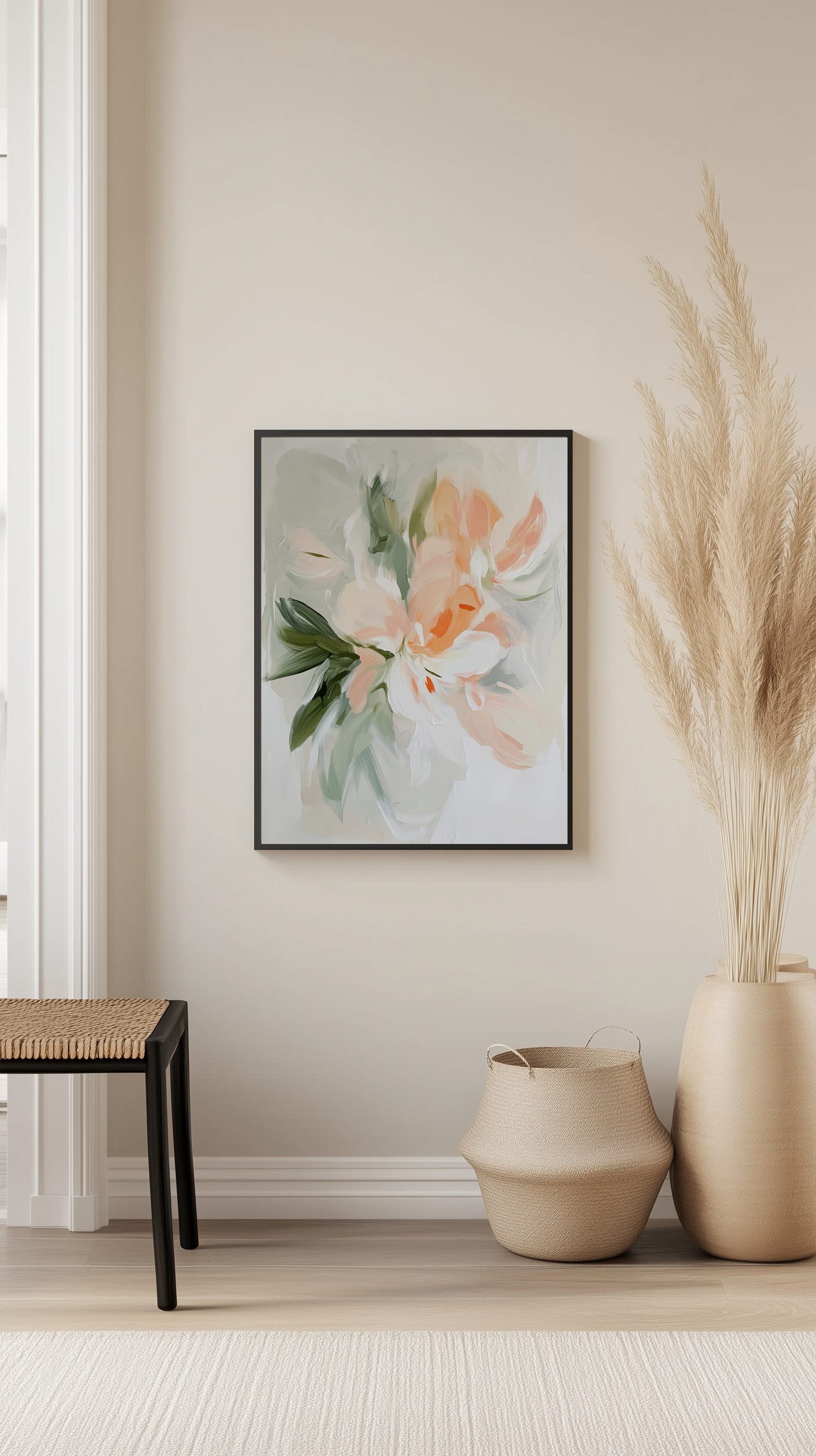 Peach Bloom Abstract Floral Poster