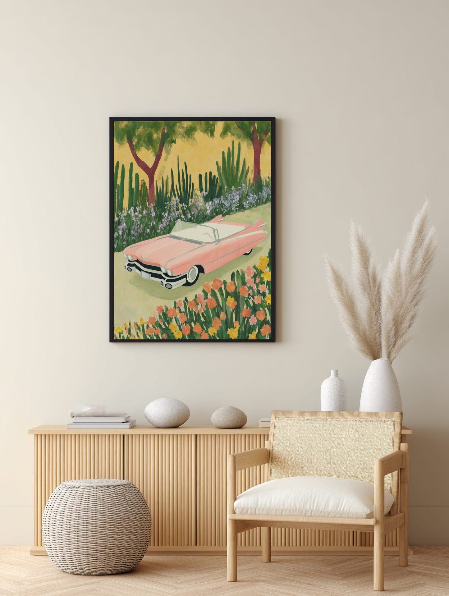 Pink Cadillac in Bloom Poster