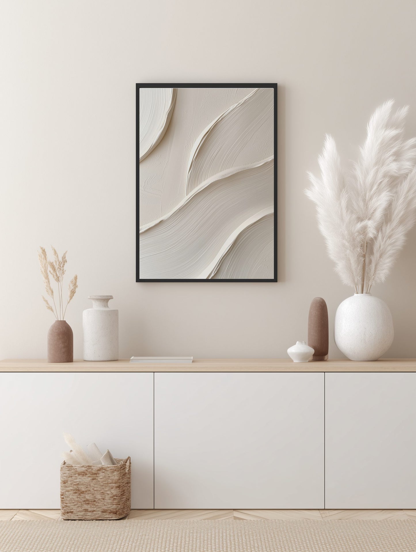 White Curve Abstract Poster