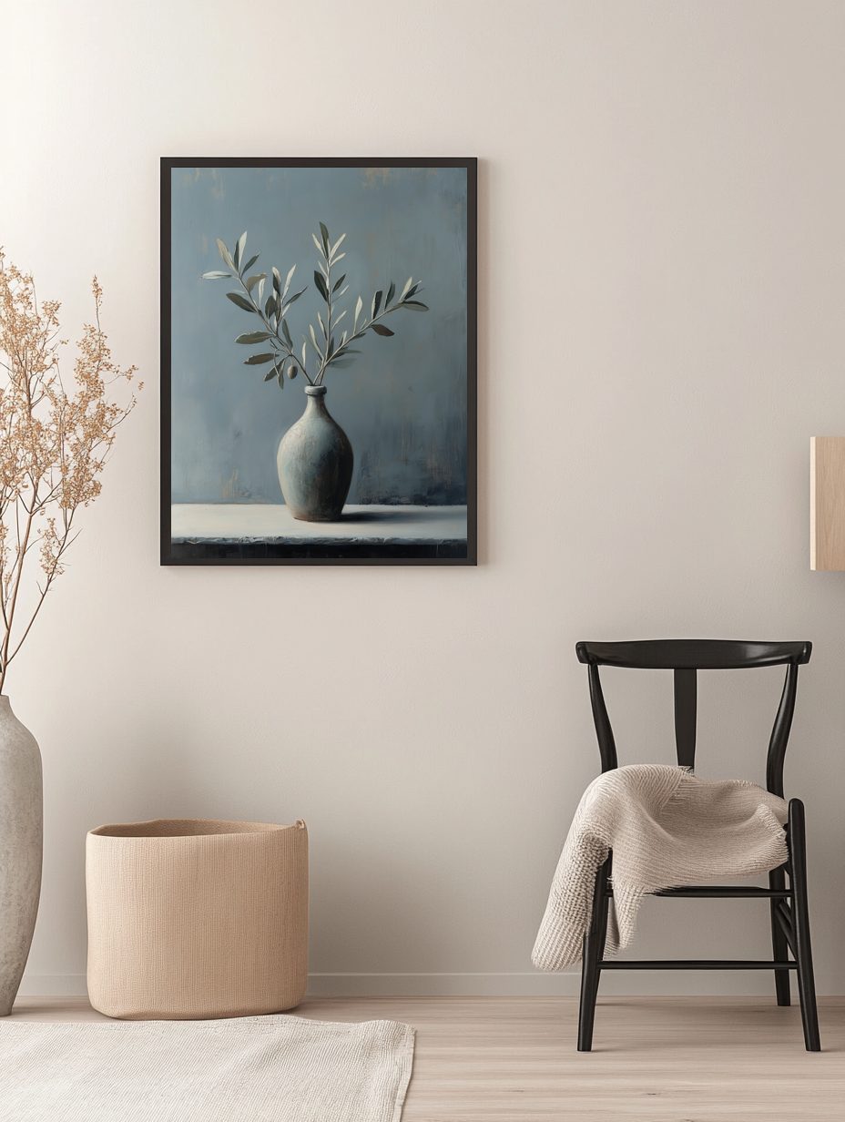 Vase with Olive Branches Poster