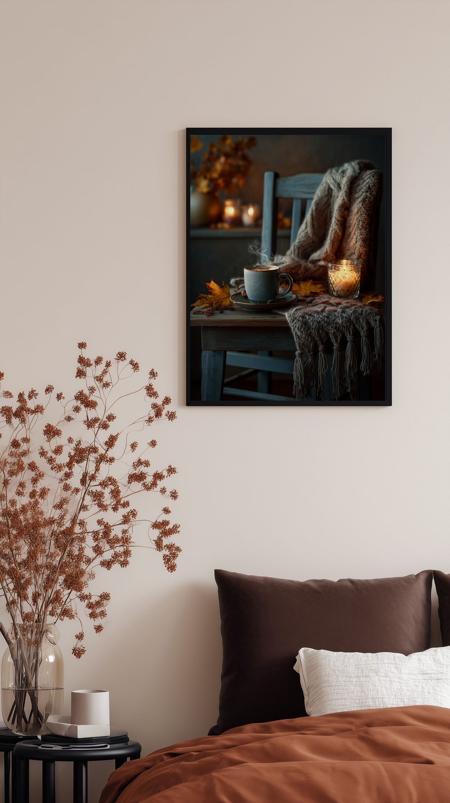 Cozy Coffee & Candle Poster