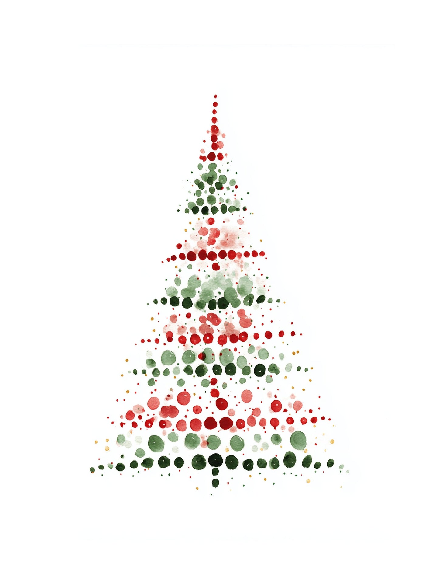 Christmas tree made of red and green dots on a white background