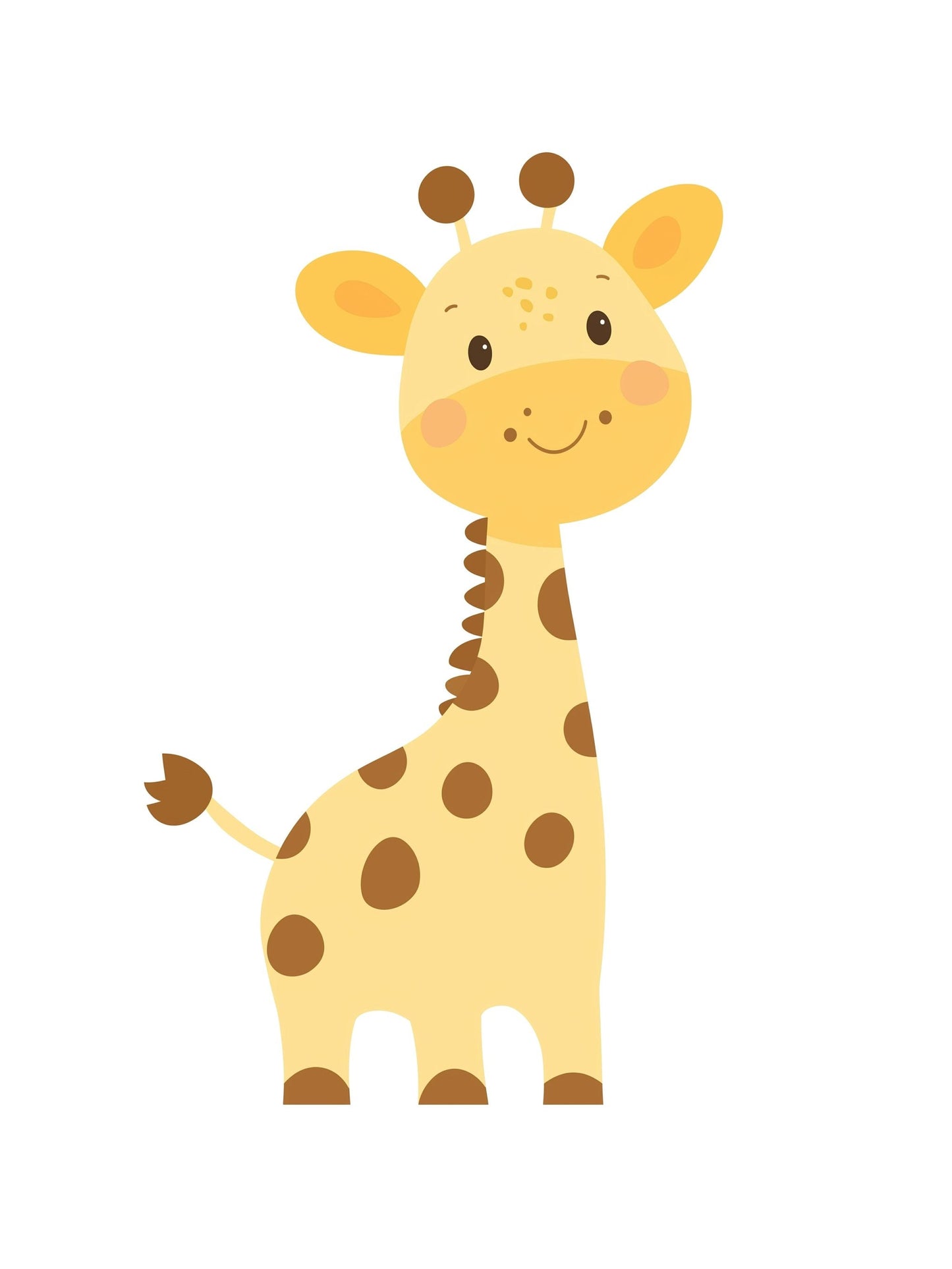 happy giraffe kids wall art - playful poster for nursery or children's room