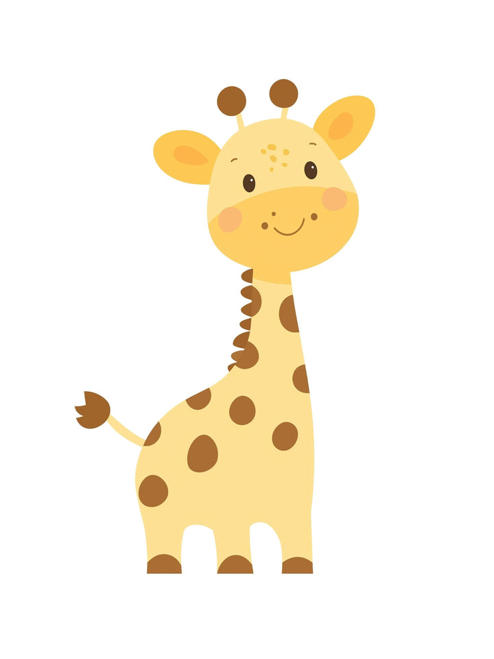 happy giraffe kids wall art - playful poster for nursery or children's room