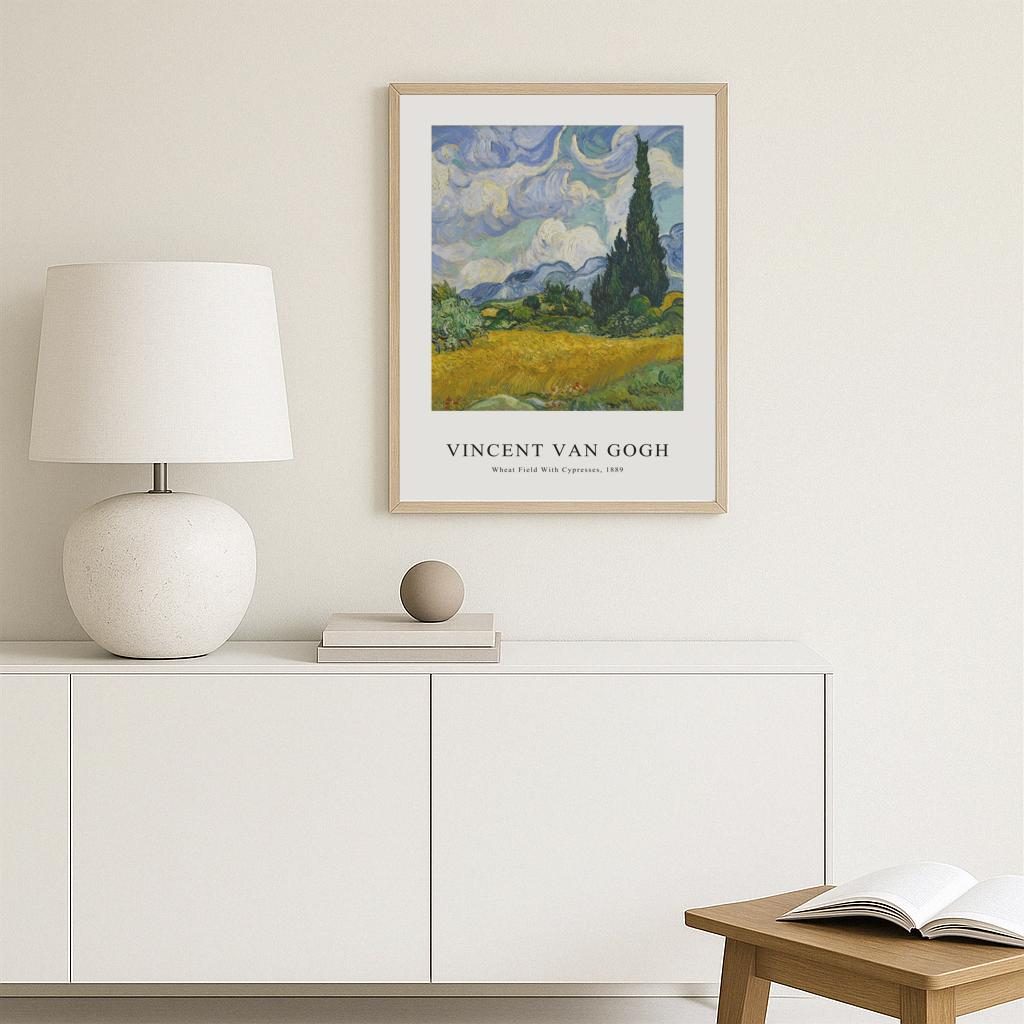 Wheat Field With Cypresses Poster