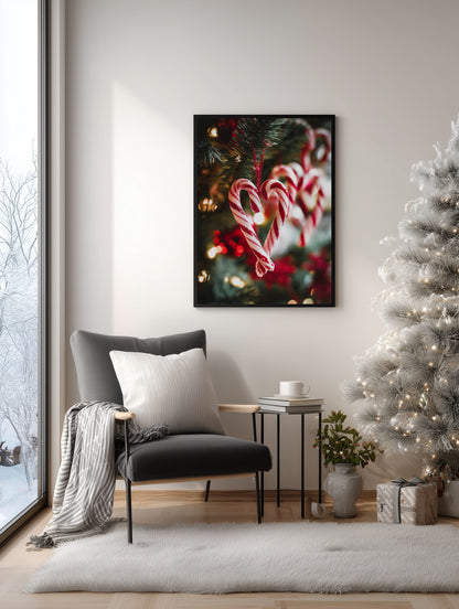 Candy Cane Heart Poster