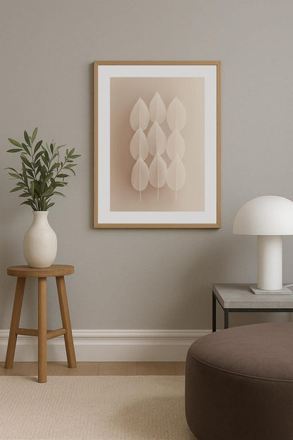 Leaf Pattern in Minimalist Style Poster