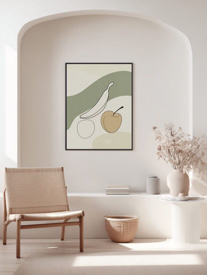 Minimal Fruit Line Art Poster