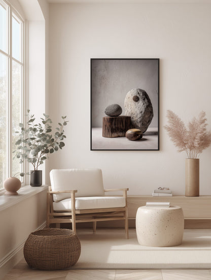 Stone Balance Still Life Poster