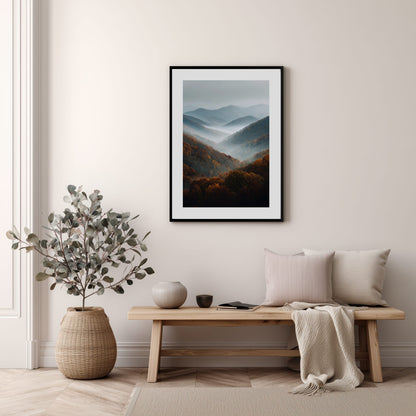 Foggy Mountain Layers Poster