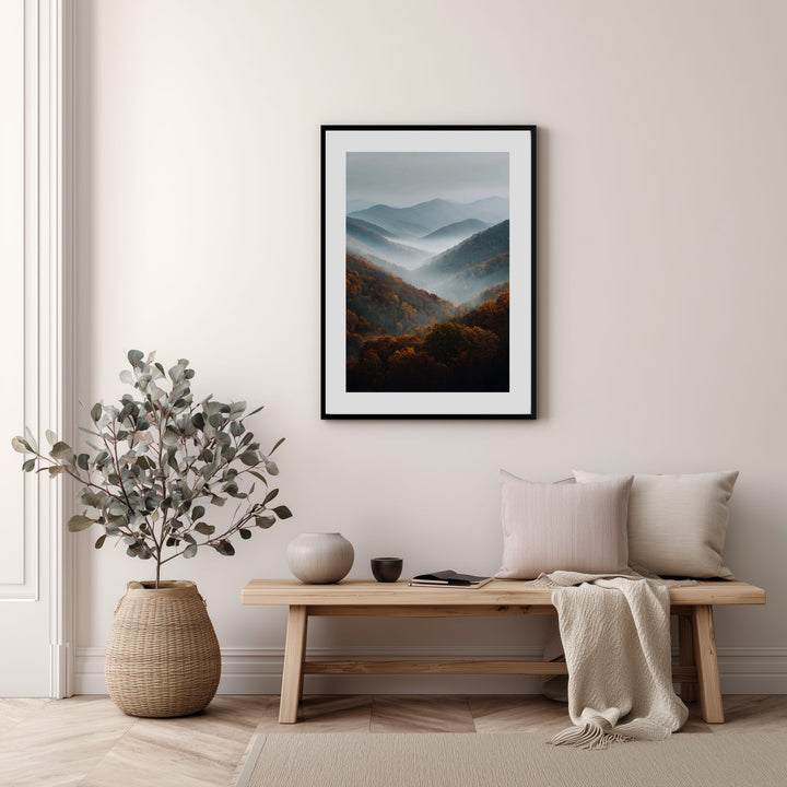Foggy Mountain Layers Poster