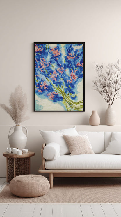 Azure Blossom Harmony Poster