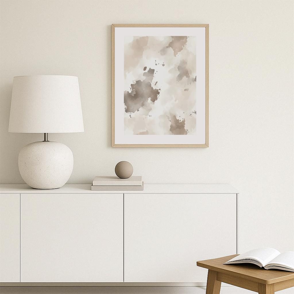 Beige Watercolor Splash Poster