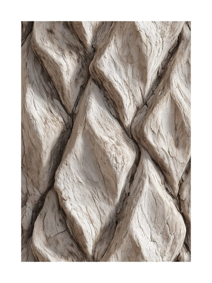 Geometric palm bark texture in neutral beige tones Scandinavian poster