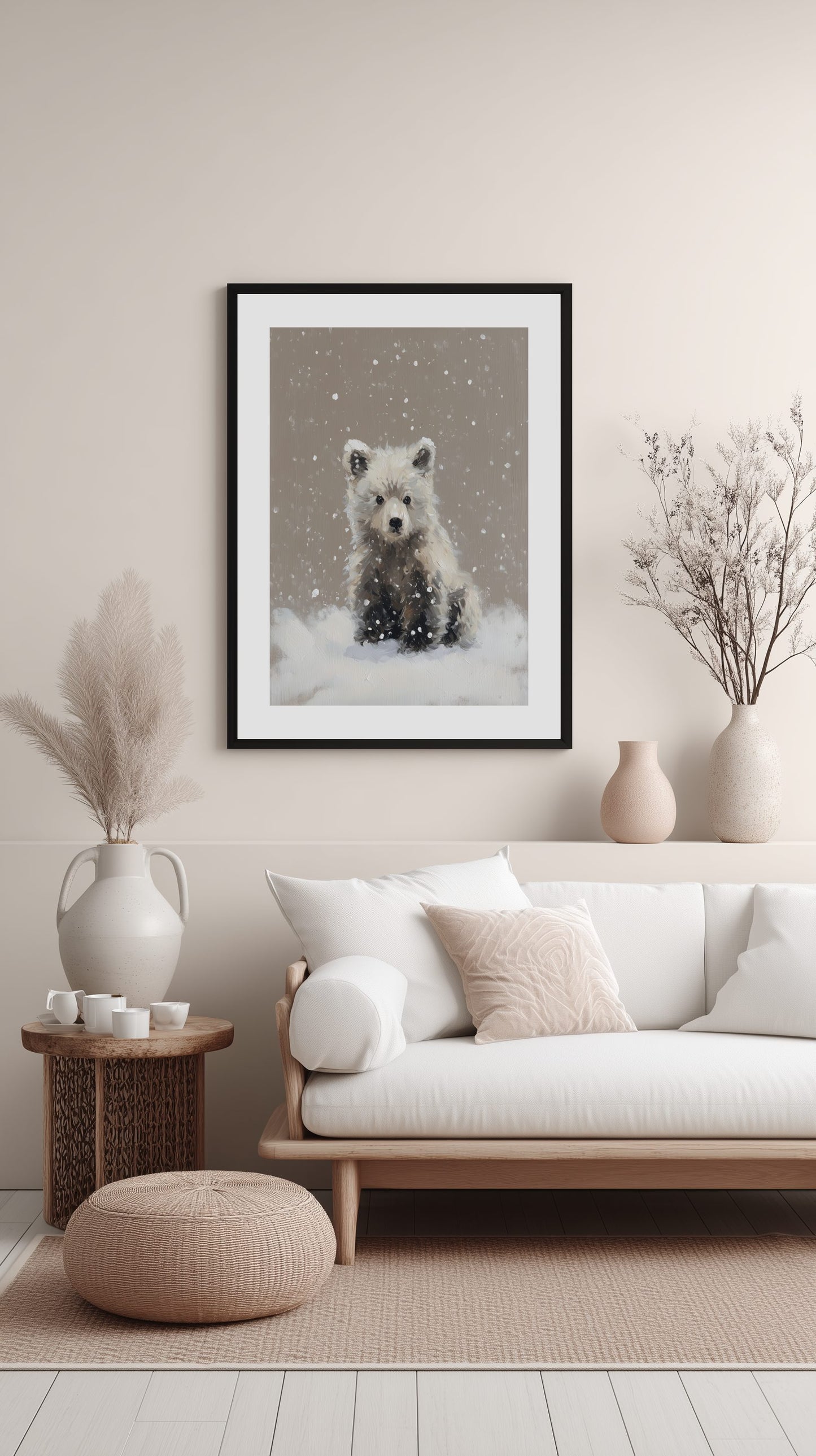 Snow Bear Cub Poster