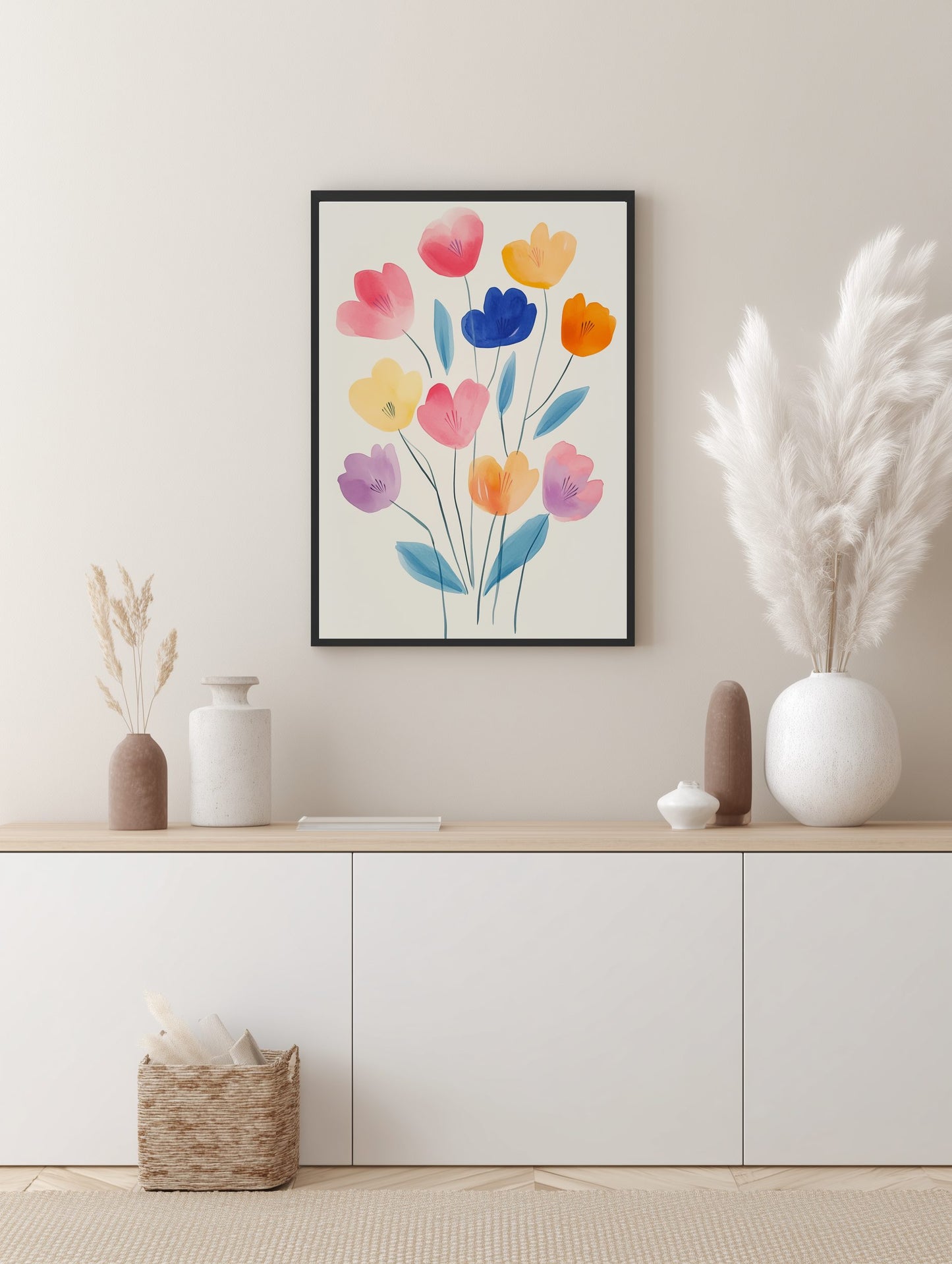 Whimsical Tulip Trio Poster