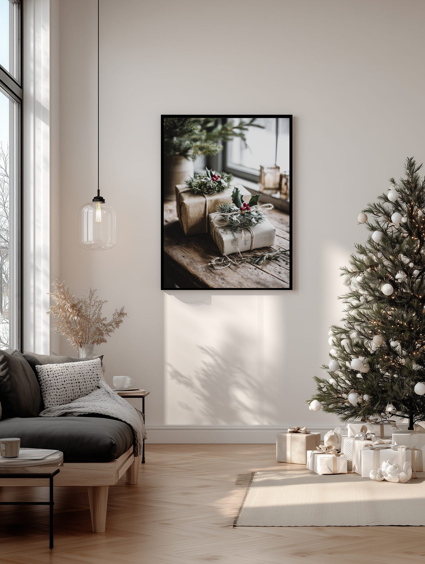 Rustic Christmas Gift Wrapping Poster