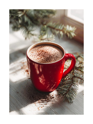Red Mug of Hot Cocoa Poster