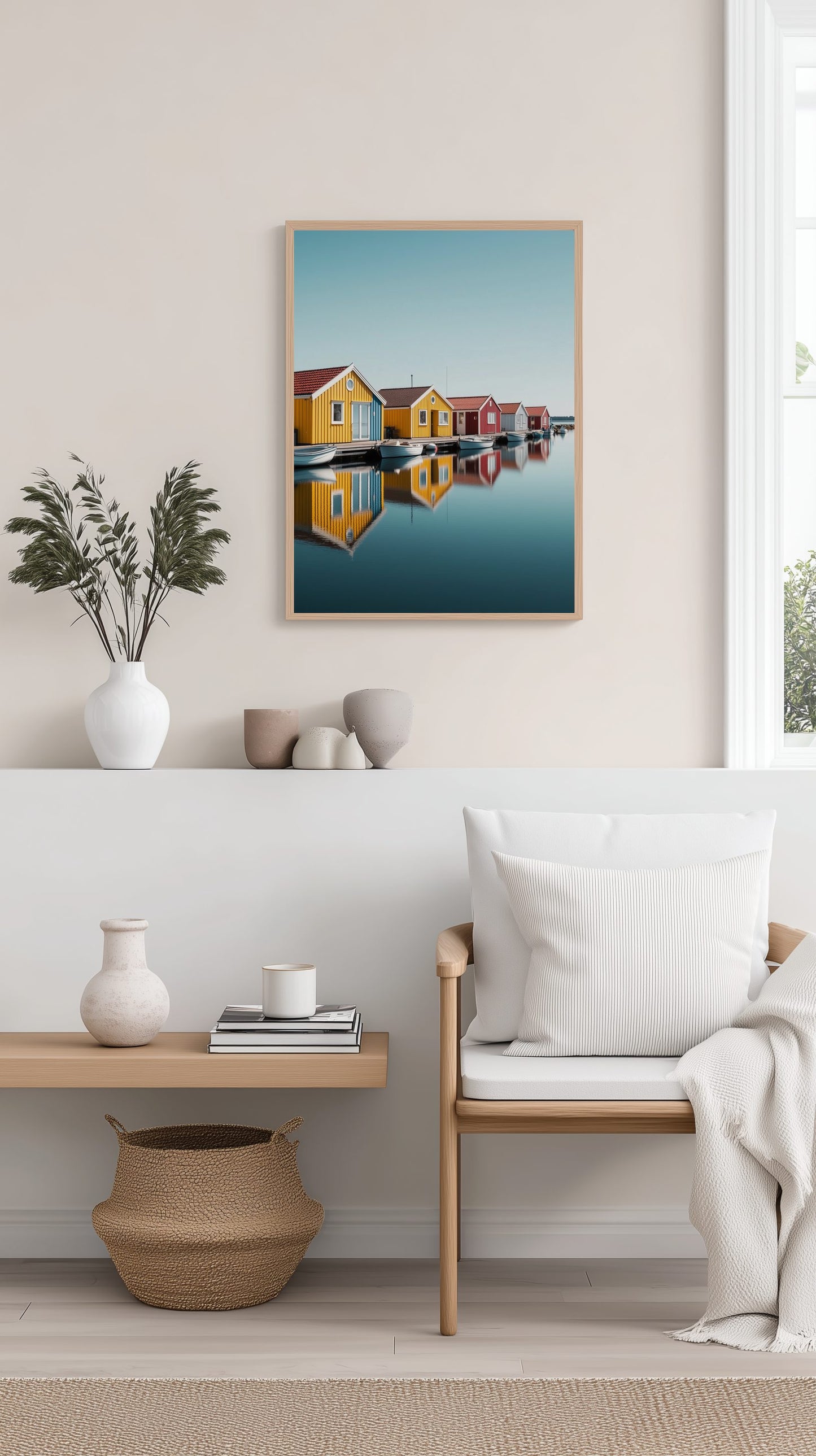 Smögen Boathouses Reflection Poster