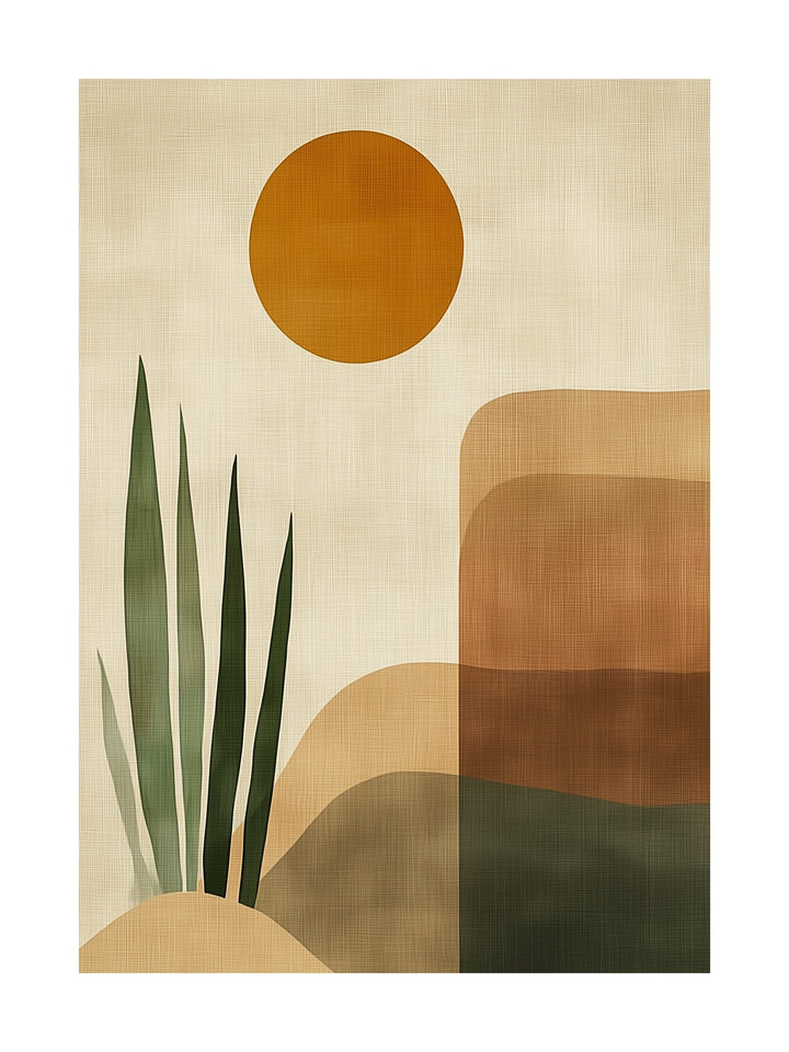 golden dunescape decorative wall art - modern poster for home or office
