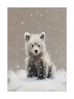 Snow Bear Cub Poster
