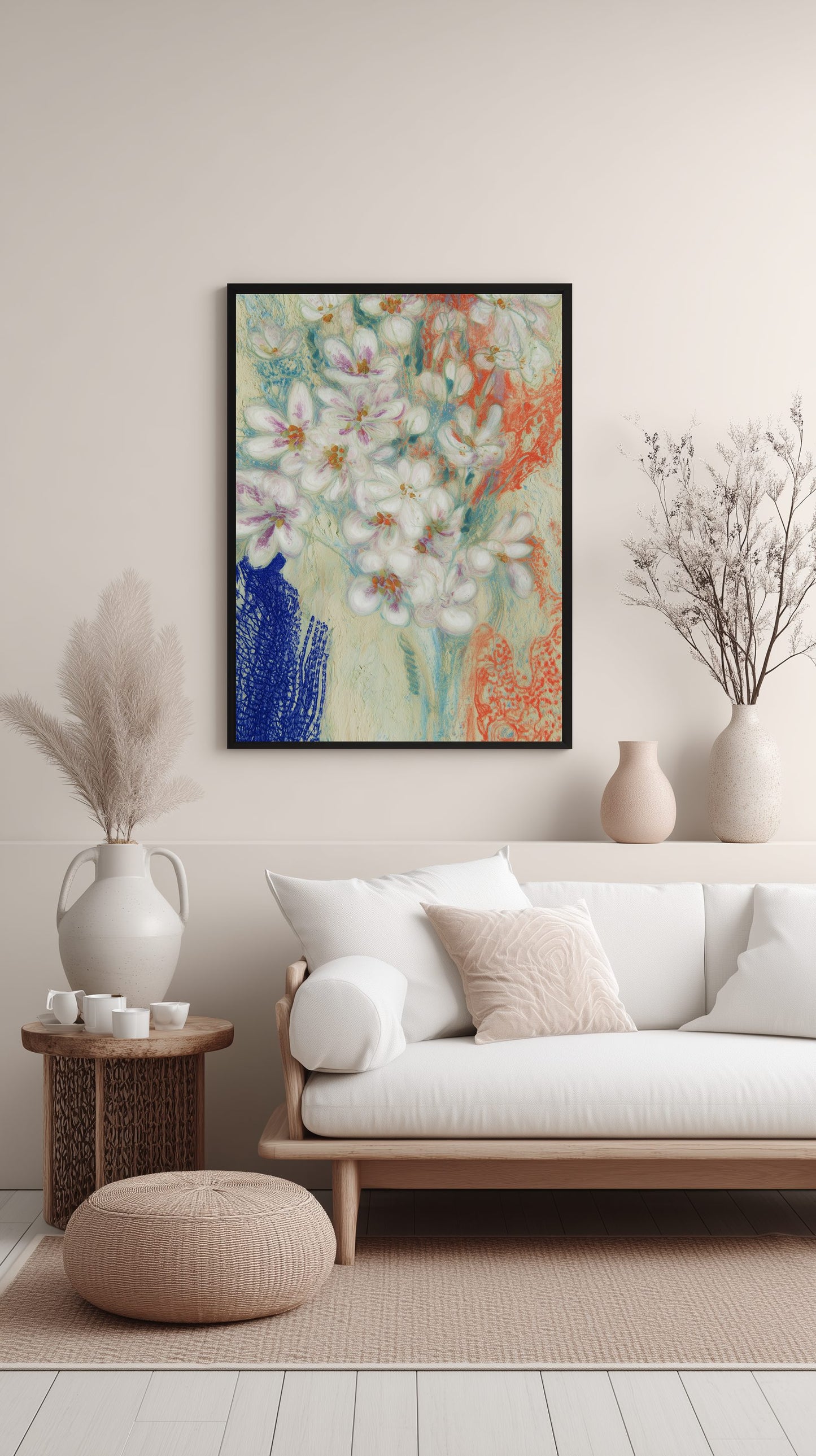 White Blossom Elegance Poster