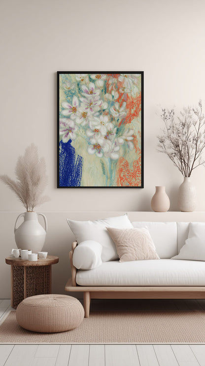 White Blossom Elegance Poster