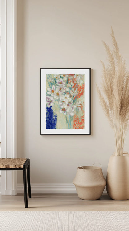 White Blossom Elegance Poster
