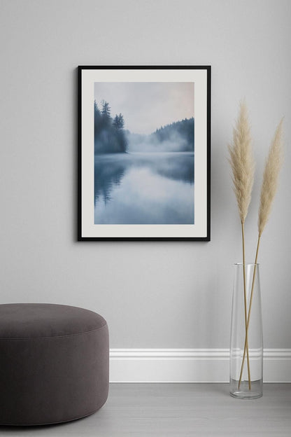 Morning Mist Lake Poster