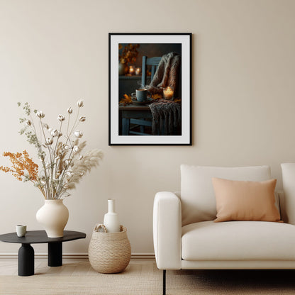 Cozy Coffee & Candle Poster