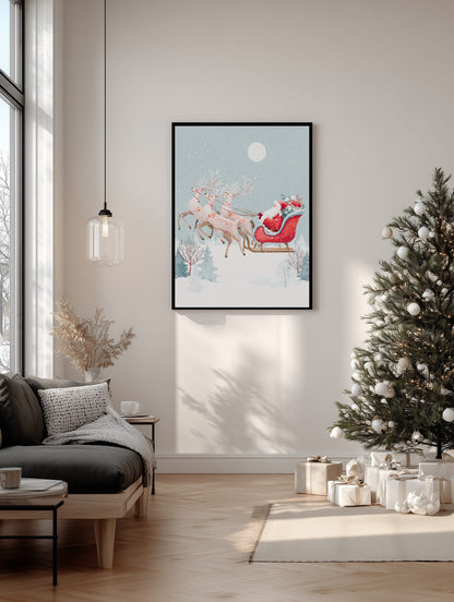 Santa's Sleigh Ride Poster