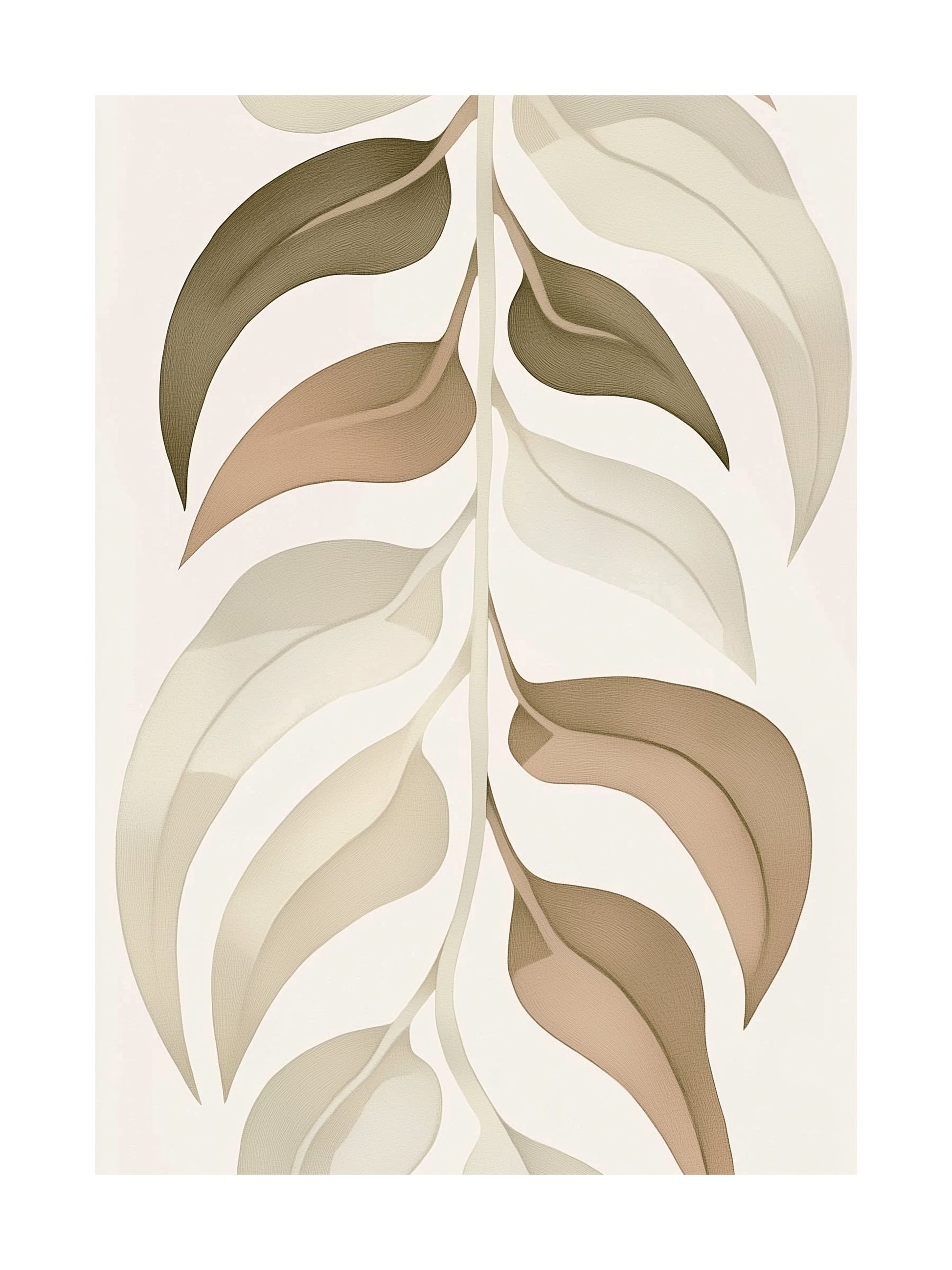serene leaves decorative wall art - modern poster for home or office