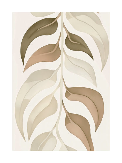 serene leaves decorative wall art - modern poster for home or office