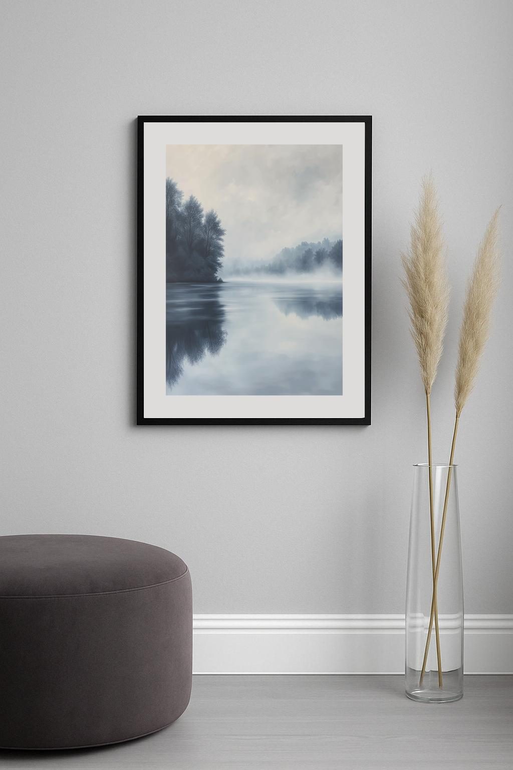 Gray Morning Lake Poster