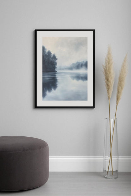 Gray Morning Lake Poster