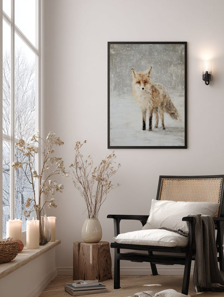 Snow Fox Painting Poster