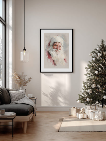Santa Portrait Christmas Poster