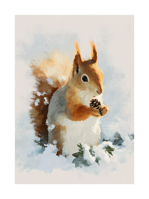 Winter Squirrel Poster