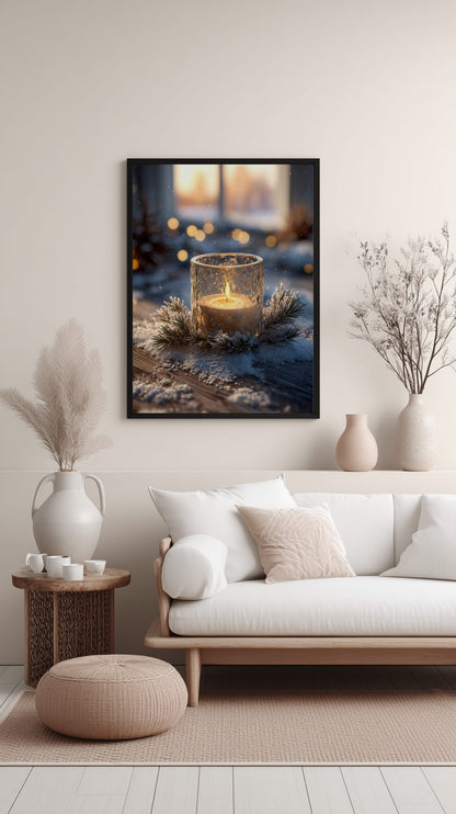 Winter Candle Glow Poster