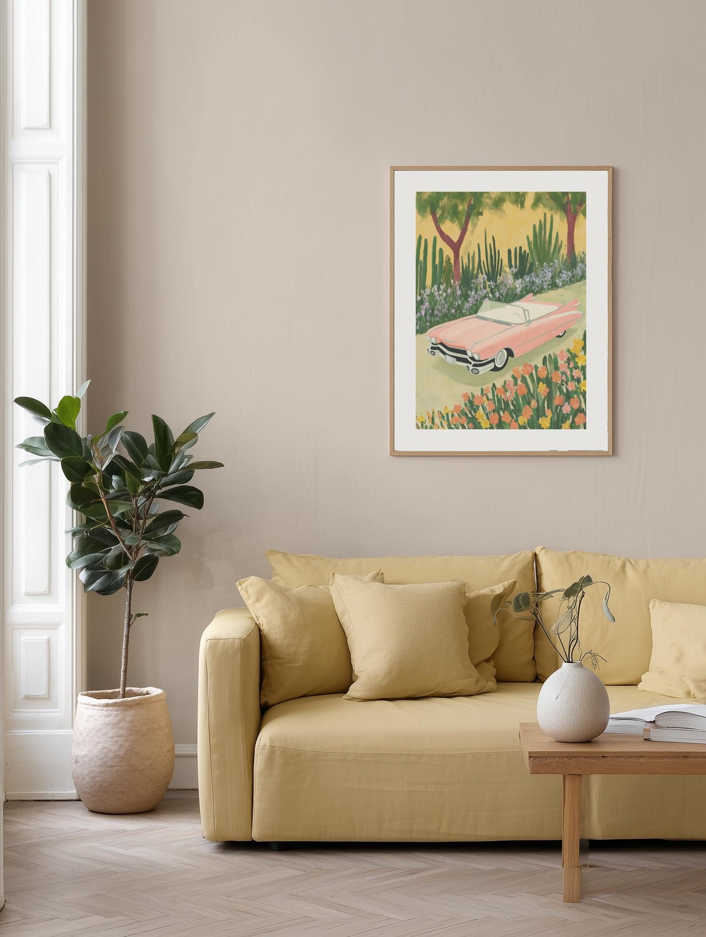 Pink Cadillac in Bloom Poster