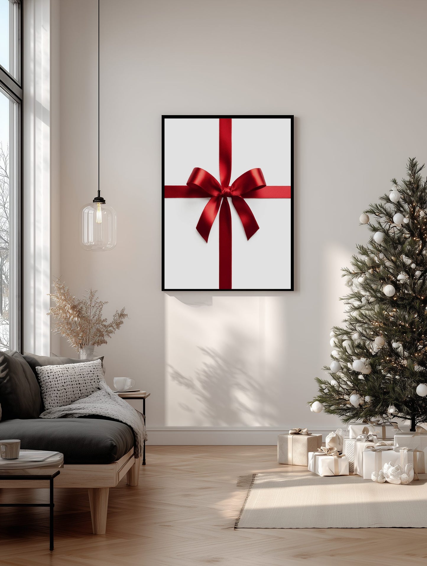 Red Ribbon Gift Bow Poster