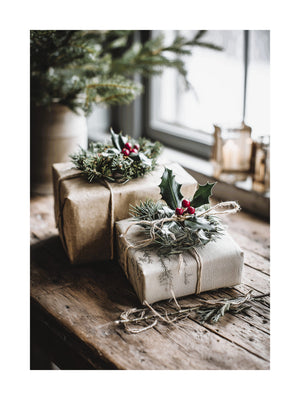 Rustic Christmas Gift Wrapping Poster