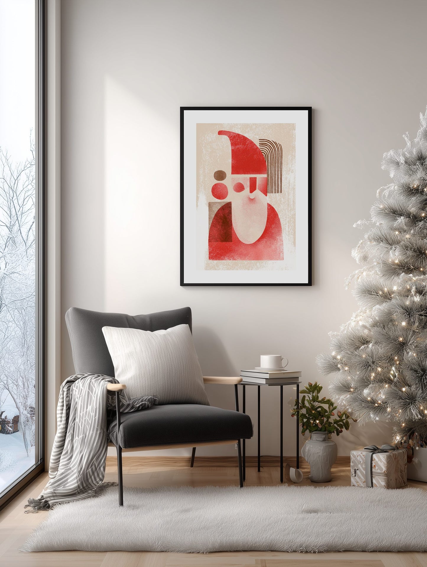 Abstract Santa Claus Poster