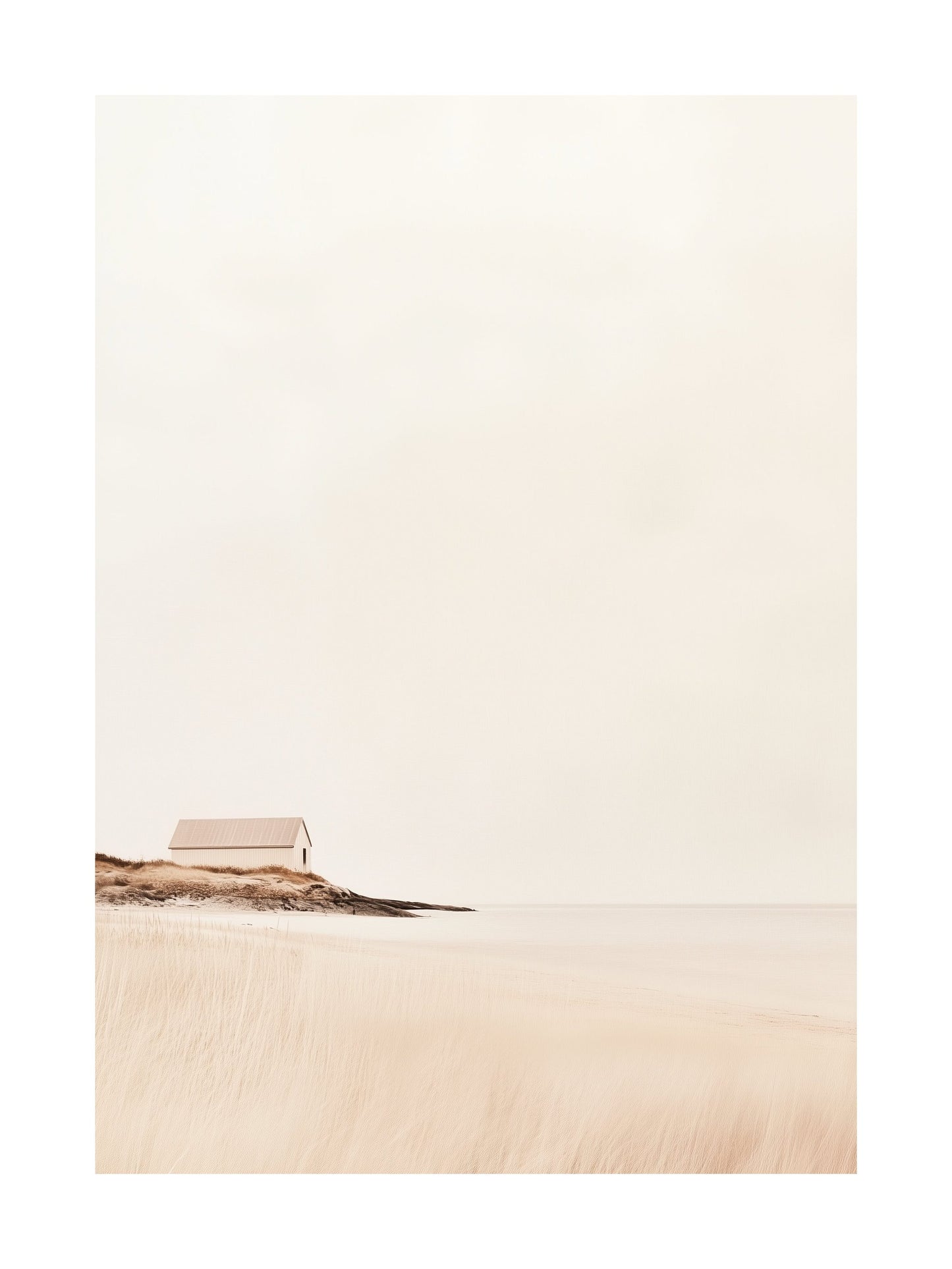 Poster of a serene beach with sand dunes in southern Sweden