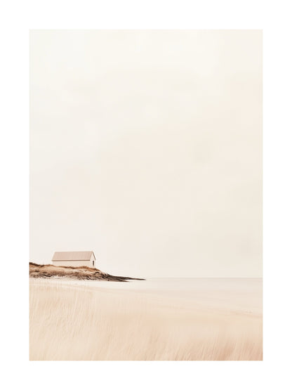 Poster of a serene beach with sand dunes in southern Sweden